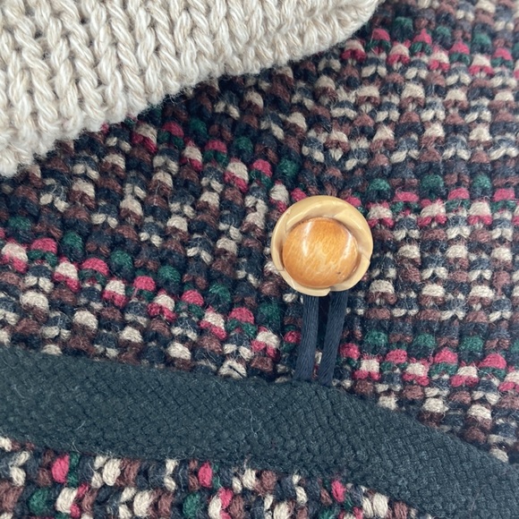 Women's Black Tan Handmade Recycled Sweater Scarf with Vintage Buttons 6… - Picture 3 of 5